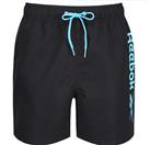 Reebok Quick Dry Polyester Black Swimming Shorts Mens Size Medium - M Regular