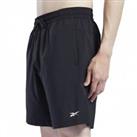 Mens Reebok Logo Shorts - Gym Running Sports Fitness - Black - M Regular