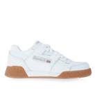 Men's Reebok Classics Workout Plus Lace Up Leather Trainers in White