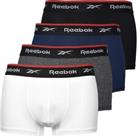 Reebok Mens 4 Pack Performance Boxer Shorts -Small - Stretch Black Navy Multi - small Regular