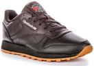 Reebok Classic Leather Shoes Lace up Comfort Trainers Black Womens UK 3 - 8