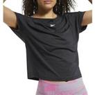 Reebok Womens ActivChill Boxy Short Sleeve Training Top T-Shirt Tee - Black
