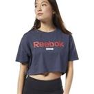 Reebok Womens Linear Logo Cropped Top - Navy / XS - XS Regular