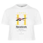 Reebok Womens Hotel Cropped T Shirt Short Sleeve Performance Tee Top Crew Neck - 10 (S) Regular