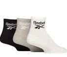 Reebok 3 Pack Unisex Core Cotton Cushioned Ankle Socks
