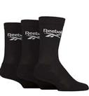 Reebok 3 Pack Unisex Core Ribbed Cotton Crew Socks