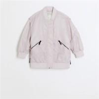 River Island Girls Bomber Jacket Pink Nylon Baseball Collar Outerwear Top - 13-14 Years Regular