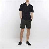 River Island Mens Cargo Shorts Khaki Slim Fit Utility Pockets Belt Loops Bottoms - 30 Regular