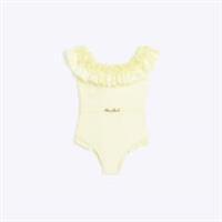 River Island Girls Swimsuit Yellow 3D Flower Detail Frills Swimwear Costume - 15-16 Years Regular