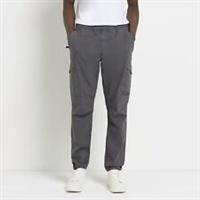 River Island Mens Cargo Trousers Washed Grey Regular Fit Pants Bottoms - 26 Short Regular