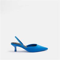 River Island Womens Court Shoes Blue Sling Back Pointed Toe Heels Pumps