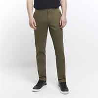 River Island Mens Chino Trousers Khaki Slim Fit Casual Side Slip Pockets Pants