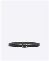 River Island Mens Belt Khaki Reversible Pebble Adjustable Punch Holes Buckle - M Regular