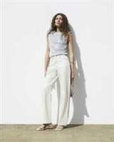River Island Womens Straight Jeans Cream High Waisted Glitter Trousers Bottoms - 6 Short Regular
