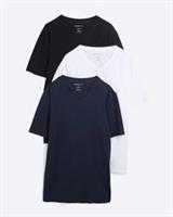 River Island Mens T-Shirt 3 Pack Mixed Colours Muscle Fit V-Neck T Shirt Tee Top - M Regular