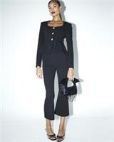 River Island Womens Blazer Black Fitted Peplum Single Breasted Outerwear Top - 6 Regular