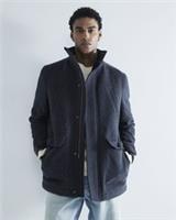 River Island Mens Coat Grey Wool Fabric Commuter Collared Zip Outerwear Top - M Regular