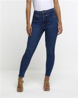 River Island Womens Skinny Jeans Petite Blue High Waist Trousers Pants Bottoms - 6 Extra Short Petites