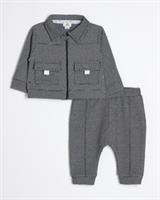 River Island Baby Boys Jacquard Set Navy Jacket & Joggers 2 Piece Outfit - 6-9 Months Regular