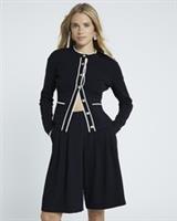 River Island Womens Cardigan Black Knit Button Military Long Sleeve Jumper Top - 8 Regular