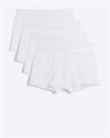 River Island Mens 4 Pack Trunks White RI Cotton Stretch Underwear Bottoms - XS Regular