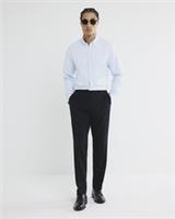 River Island Mens Shirt Blue Slim Fit Double Collar Buttoned Long Sleeve Top - M Regular