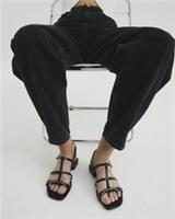 River Island Womens Sandals Black Strappy Flat Open Toe Backless Summer Shoes