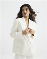 River Island Womens Blazer Petite Cream Oversized Long Sleeve Outerwear Top - 8 Petites