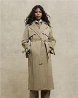 River Island Womens Trench Coat Beige Relaxed Wrap Long Sleeve Outerwear Top - S Regular