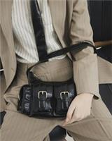 River Island Womens Shoulder Bag Black Buckle Pocket Utility Zip Fastening