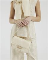 River Island Womens Shoulder Bag White Sequin Adjustable Strap Fold Over Flap