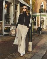 River Island Womens Joggers Cream Wide Leg Side Striped Drawstring Pants Bottoms - 16 Regular Regular