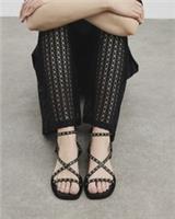 River Island Womens Sandals Black Eyelet Strappy Open Toe Summer Shoes