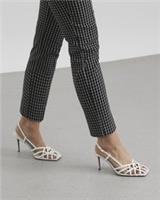 River Island Womens Heels White Caged Square Toe Caged Ankle Strap Shoes