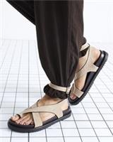 River Island Womens Sandals Beige Cross Over Footbed Open Toe Summer Shoes