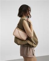 River Island Womens Shoulder Bag Pink 90s Monogram Grab Handle Adjustable Strap