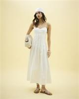 River Island Womens Midi Dress White Sleeveless Strappy Corset Sweetheart Neck - 12 Regular