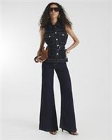 River Island Womens Wide Leg Jeans Indigo Palazzo Denim Trousers Pants Bottoms - 8 Short Regular