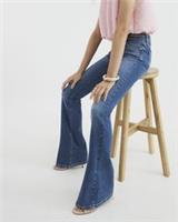 River Island Womens Bootcut Jeans Blue Snaffle Mid Rise Trousers Pants Bottoms - 12 Regular Regular