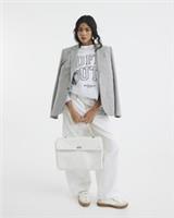 River Island Womens Sweatshirt Grey Long Sleeve Off Duty Crew Neck Jumper Top - S Regular