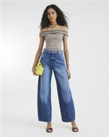 River Island Womens Balloon Leg Jeans Blue Denim Trousers Pants Bottoms - 8 Long Regular