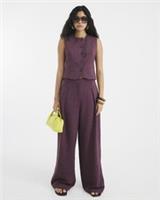 River Island Womens Wide Leg Trousers Purple Pleated Pockets Pants Bottoms - 8 Regular