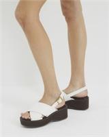 River Island Womens Sandals White Cross Strap Sling Back Wedge Open Toe Shoes