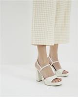 River Island Womens Sandals White Sling Back Platform Heel Open Toe Summer Shoes