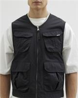 River Island Mens Gilet Black Multi Utility Pockets Sleeveless Outerwear Top - M Regular