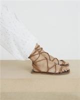 River Island Womens Sandals Brown Leather Plaited Tie Gladiator Open Toe Shoes