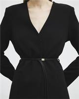 River Island Womens Blazer Black Collarless Belted Long Sleeve Outerwear Top - 8 Regular