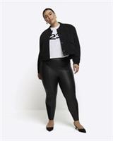 River Island Womens Leggings Black Plus Size Faux Leather Trousers Pants Casual - 28 Plus
