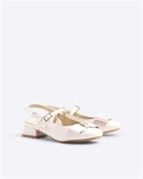 River Island Girls Slingback Shoes Pink Bow Pointed Toe Backless Ankle Buckle