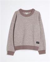 River Island Boys Jumper Pink Speckled Round Neck Long Sleeve Sweat Pullover Top - 9-10 Years Regular
